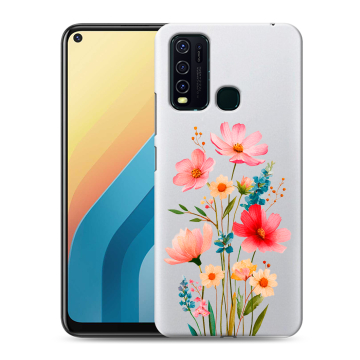 Силиконовый противоударный чехол на Vivo Y30 с принтом Цветы Силиконовый противоударный чехол на Vivo Y30 с принтом Цветы