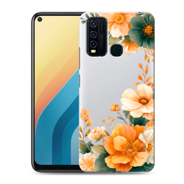 Силиконовый противоударный чехол на Vivo Y30 с принтом Цветы принт Силиконовый противоударный чехол на Vivo Y30 с принтом Цветы принт