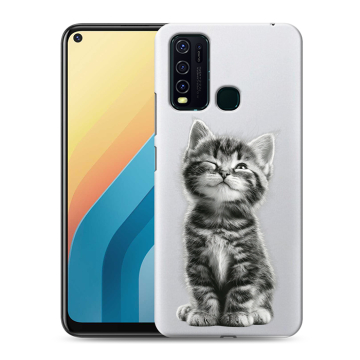 Силиконовый противоударный чехол на Vivo Y30 с принтом Котенок