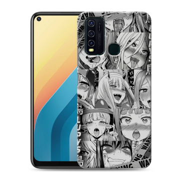 Силиконовый противоударный чехол на Vivo Y30 с принтом Ahegao Ахегао Аниме Силиконовый противоударный чехол на Vivo Y30 с принтом Ahegao Ахегао Аниме