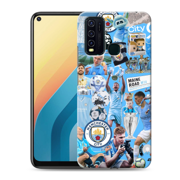 Силиконовый противоударный чехол на Vivo Y30 с принтом Man City Манчестер Сити Силиконовый противоударный чехол на Vivo Y30 с принтом Man City Манчестер Сити