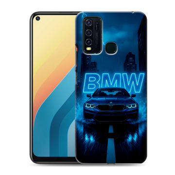 Силиконовый противоударный чехол на Vivo Y30 с принтом BMW БМВ