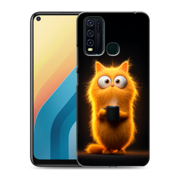 Силиконовый противоударный чехол на Vivo Y30 с принтом Смешной кот