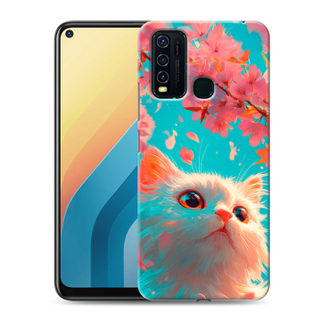 Силиконовый противоударный чехол на Vivo Y30 с принтом Красивый кот Силиконовый противоударный чехол на Vivo Y30 с принтом Красивый кот