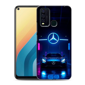 Силиконовый противоударный чехол на Vivo Y30 с принтом Mercedes Мерседес