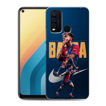 Силиконовый противоударный чехол на Vivo Y30 с принтом Барселона Barca Yamal 