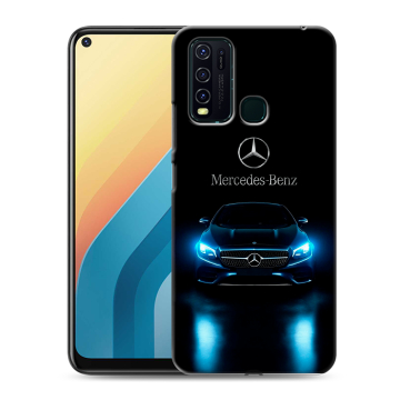 Силиконовый противоударный чехол на Vivo Y30 с принтом Mercedes Мерседес