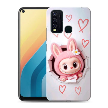 Силиконовый противоударный чехол на Vivo Y30 с принтом Labubu Лабубу