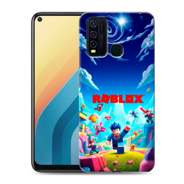 Силиконовый противоударный чехол на Vivo Y30 с принтом Roblox Роблокс