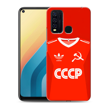 Силиконовый противоударный чехол на Vivo Y30 с принтом Флаг Герб СССР Силиконовый противоударный чехол на Vivo Y30 с принтом Флаг Герб СССР