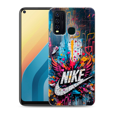 Силиконовый противоударный чехол на Vivo Y30 с принтом Nike Найк