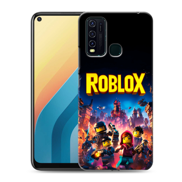 Силиконовый противоударный чехол на Vivo Y30 с принтом Roblox Роблокс