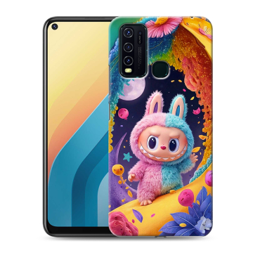 Силиконовый противоударный чехол на Vivo Y30 с принтом Labubu Лабубу