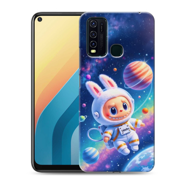 Силиконовый противоударный чехол на Vivo Y30 с принтом Labubu Лабубу