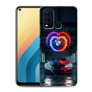 Силиконовый противоударный чехол на Vivo Y30 с принтом BMW БМВ