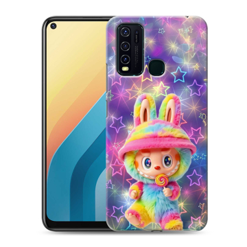 Силиконовый противоударный чехол на Vivo Y30 с принтом Labubu Лабубу