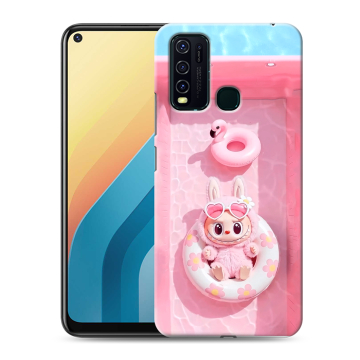 Силиконовый противоударный чехол на Vivo Y30 с принтом Labubu Лабубу