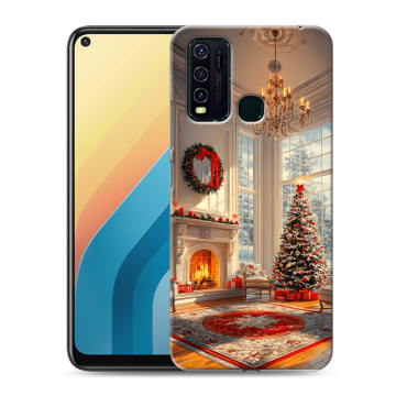 Силиконовый противоударный чехол на Vivo Y30 с принтом Новый год Силиконовый противоударный чехол на Vivo Y30 с принтом Новый год