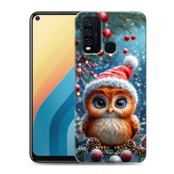 Силиконовый противоударный чехол на Vivo Y30 с принтом Новый год