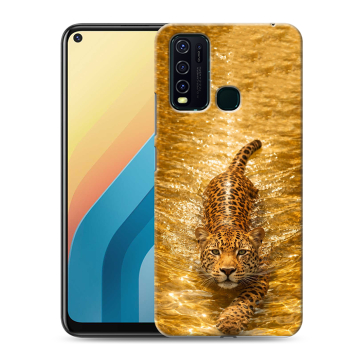 Силиконовый противоударный чехол на Vivo Y30 с принтом женский