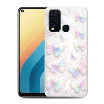 Силиконовый противоударный чехол на Vivo Y30 с принтом женский