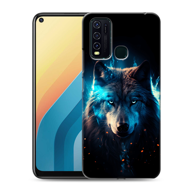 Пластиковый чехол на Vivo Y30 с принтом Волк ночной Пластиковый чехол на Vivo Y30 с принтом Волк ночной