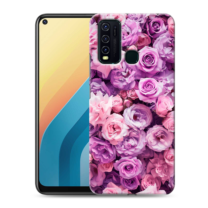 Пластиковый чехол на Vivo Y30 с принтом лавандовые розы Пластиковый чехол на Vivo Y30 с принтом лавандовые розы