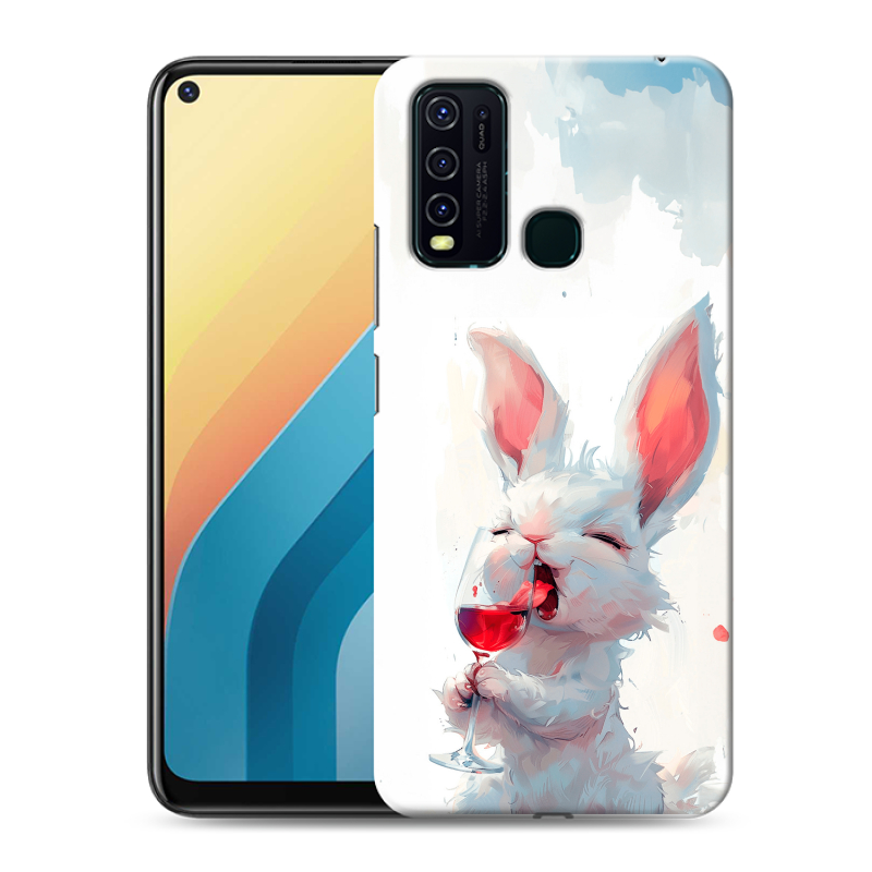 Пластиковый чехол на Vivo Y30 с принтом кролик зайчик Пластиковый чехол на Vivo Y30 с принтом кролик зайчик