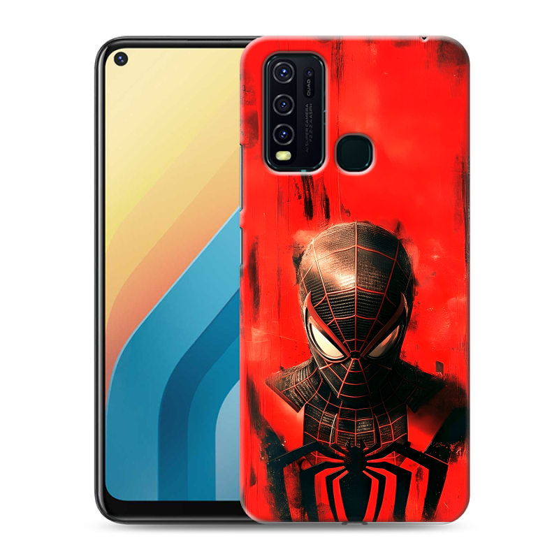 Силиконовый противоударный чехол на Vivo Y30 с принтом человек паук spiderman Силиконовый противоударный чехол на Vivo Y30 с принтом человек паук spiderman