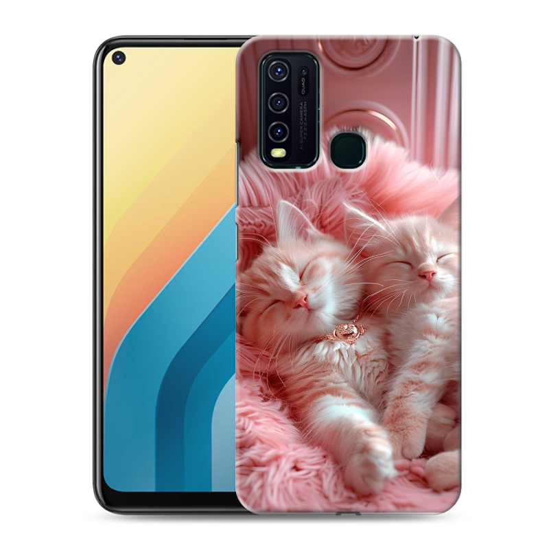 Силиконовый противоударный чехол на Vivo Y30 с принтом котята котики Силиконовый противоударный чехол на Vivo Y30 с принтом котята котики