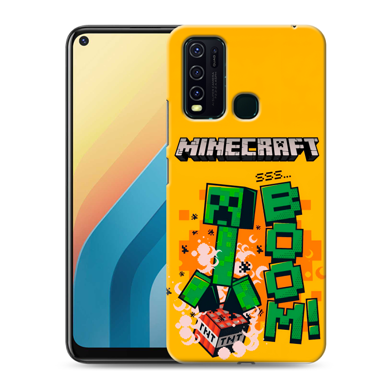 Пластиковый чехол на Vivo Y30 с принтом Майнкрафт Minecraft Пластиковый чехол на Vivo Y30 с принтом Майнкрафт Minecraft