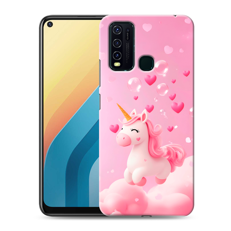 Пластиковый чехол на Vivo Y30 с принтом Единорог Пластиковый чехол на Vivo Y30 с принтом Единорог