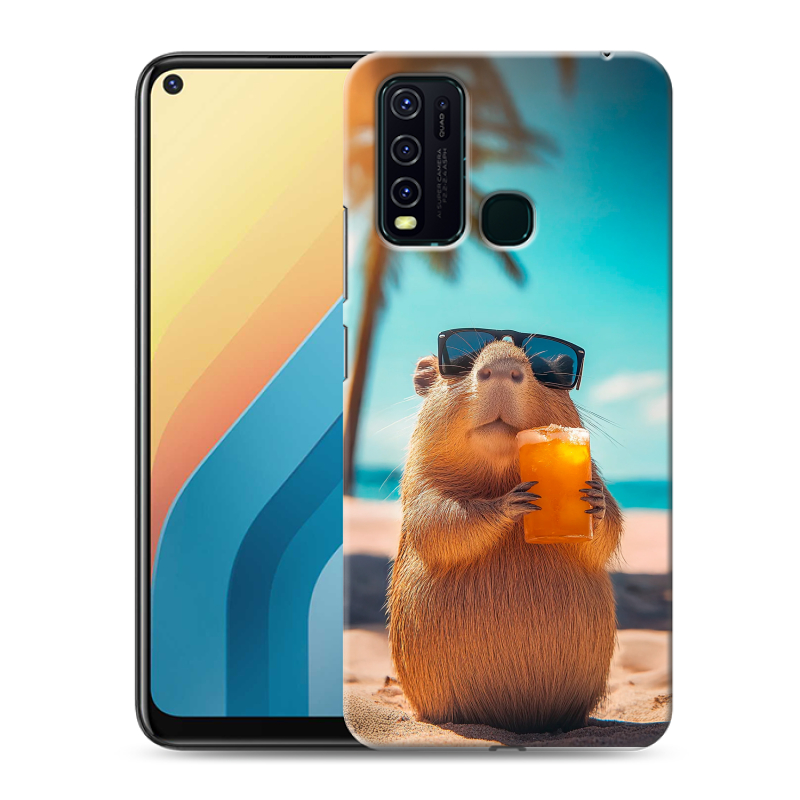 Пластиковый чехол на Vivo Y30 с принтом Капибара Пластиковый чехол на Vivo Y30 с принтом Капибара