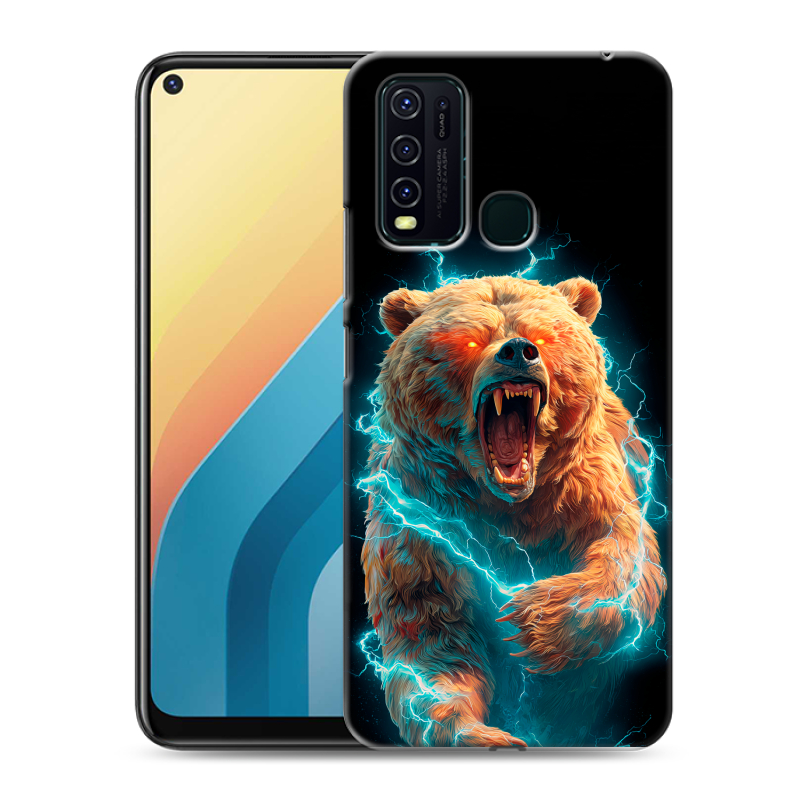 Пластиковый чехол на Vivo Y30 с принтом Медведь Пластиковый чехол на Vivo Y30 с принтом Медведь