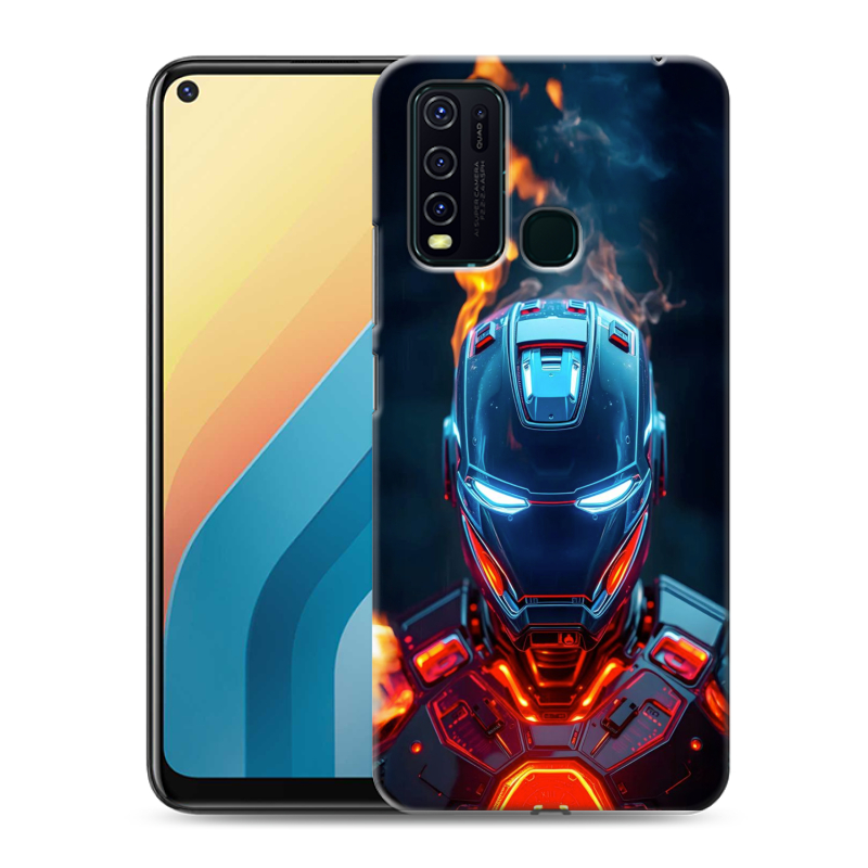 Силиконовый противоударный чехол на Vivo Y30 с принтом IronMan Железный человек Силиконовый противоударный чехол на Vivo Y30 с принтом IronMan Железный человек