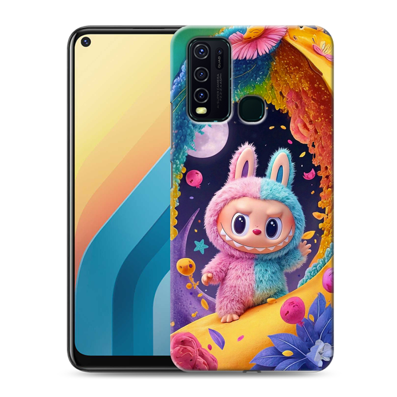Пластиковый чехол на Vivo Y30 с принтом Labubu Лабубу Пластиковый чехол на Vivo Y30 с принтом Labubu Лабубу