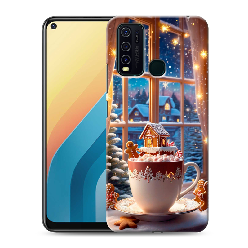 Силиконовый противоударный чехол на Vivo Y30 с принтом Новый год Силиконовый противоударный чехол на Vivo Y30 с принтом Новый год