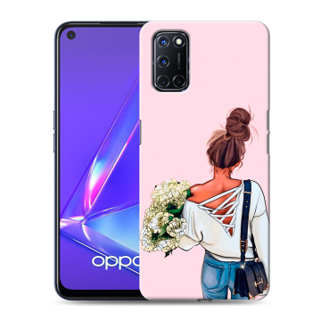 Силиконовый чехол на OPPO A72 с принтом Девушка и букет