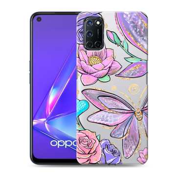 Силиконовый чехол на OPPO A72 с принтом Бабочки и цветы Силиконовый чехол на OPPO A72 с принтом Бабочки и цветы