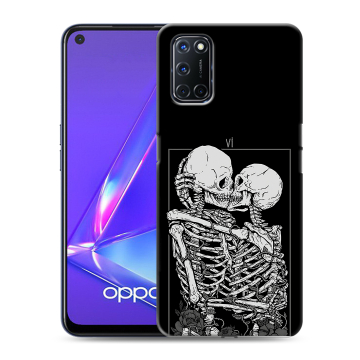 Силиконовый чехол на OPPO A72 с принтом Поцелуй скелетов