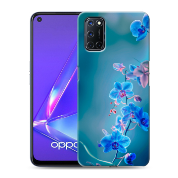 Силиконовый чехол на OPPO A72 с принтом Голубые цветы