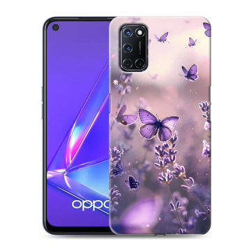 Силиконовый чехол на OPPO A72 с принтом бабочки и лаванда