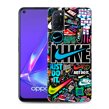 Силиконовый чехол на OPPO A72 с принтом найк nike черный