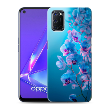 Силиконовый чехол на OPPO A72 с принтом голубые орхидеи Силиконовый чехол на OPPO A72 с принтом голубые орхидеи