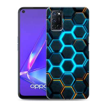 Силиконовый чехол на OPPO A72 с принтом Неоновые соты