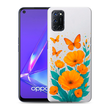 Силиконовый чехол на OPPO A72 с принтом цветы бабочки Силиконовый чехол на OPPO A72 с принтом цветы бабочки