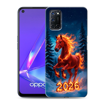 Силиконовый чехол на OPPO A72 с принтом Новый год коня