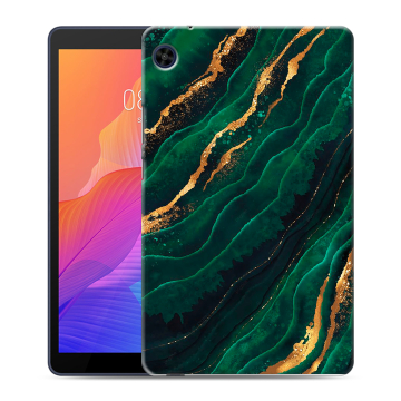 Силиконовый чехол на планшета Huawei MatePad T8 с принтом Мрамор зеленое золото