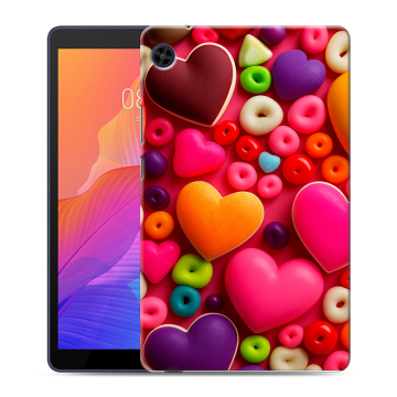 Силиконовый чехол на планшета Huawei MatePad T8 с принтом Сердечки