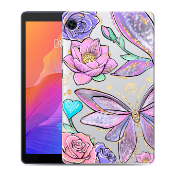 Силиконовый чехол на Huawei MatePad T8 с принтом Бабочки и цветы Силиконовый чехол на Huawei MatePad T8 с принтом Бабочки и цветы